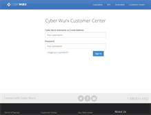 Tablet Screenshot of customer.cyberwurx.com
